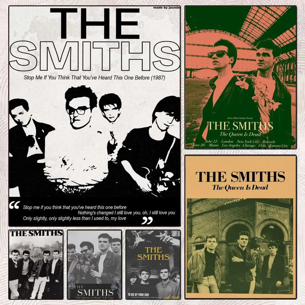 Band T-The Smiths The Queen Is Dead Poster Modern Minimalist Wall Art Prints Poster Home Decor Interior Bedroom Living Room