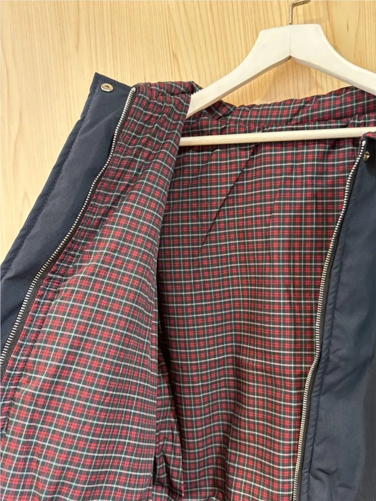 Veste chaude en coton pour femme, Vintage, fermeture éclair, ample, interne, rouge, Plaid, col montant épais, Chic, Simple, Y2K, automne