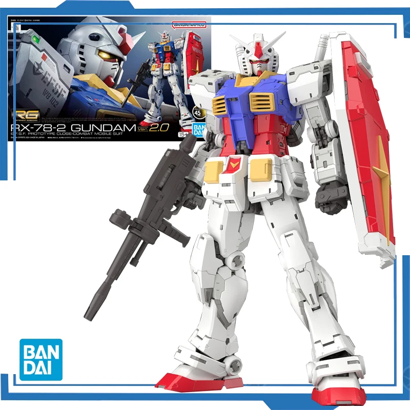 

BANDAI Original RG 1/144 Anime Mobile Suit GUNDAM RX-78-2 Ver.2.0 Model Assembly Kit Action Figure Toy Gifts for Children Kids