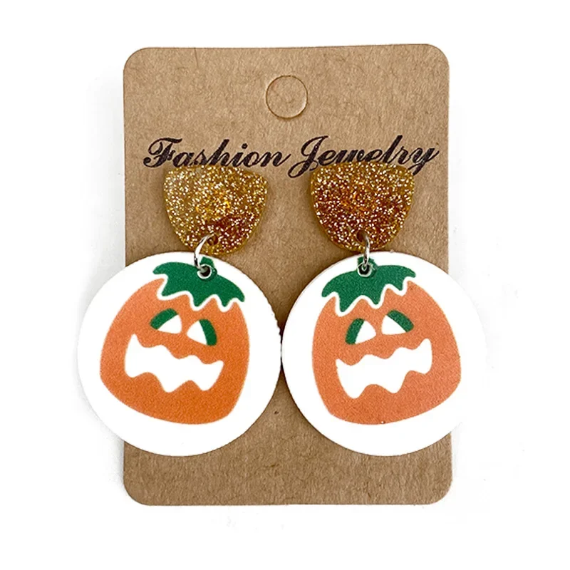 Halloween Sugar Cookie Earrings Fashion Cute Cartoon Pillsbury Cookies Acrylic Drop Earrings for Woman Girl Holiday Gifts