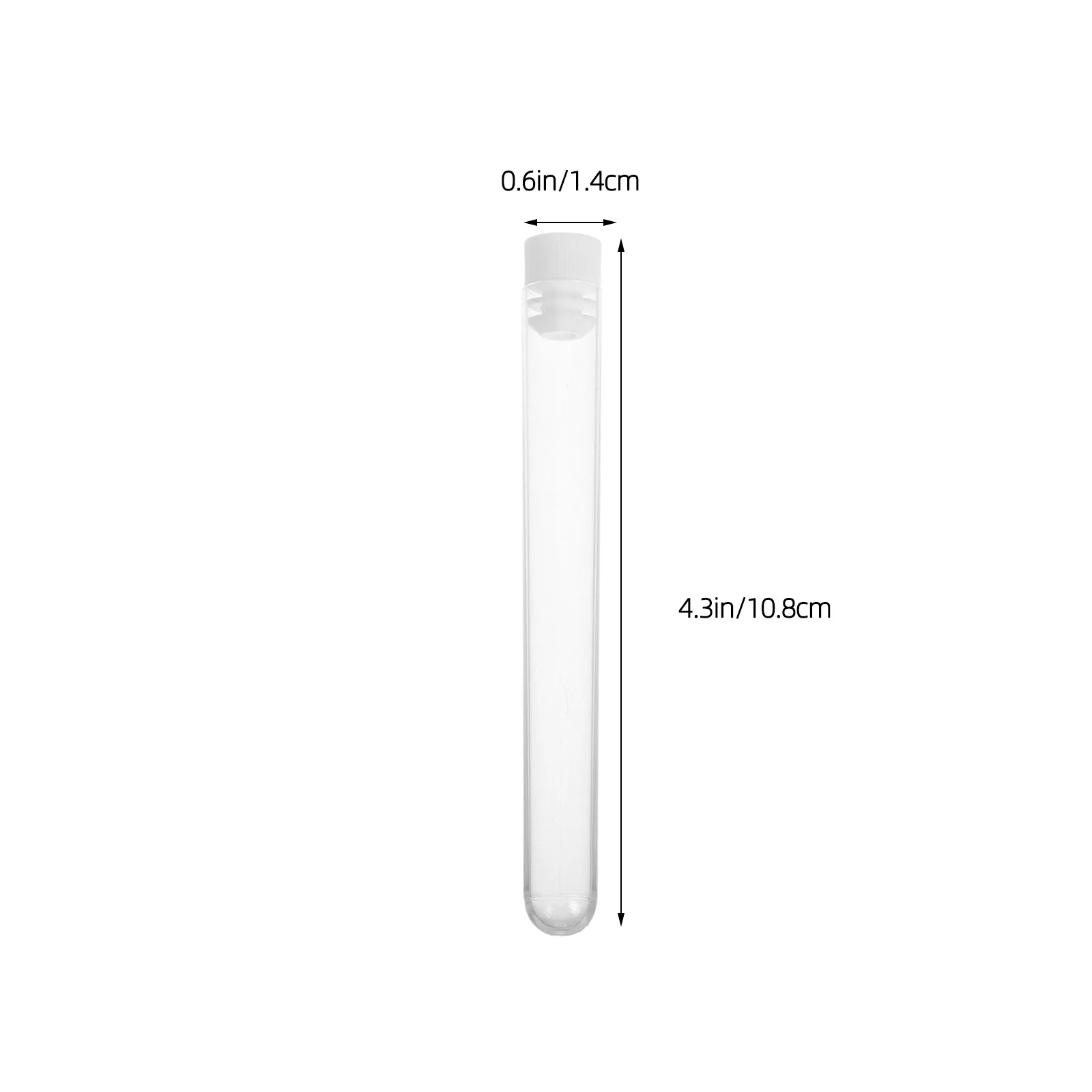 Tubes à essai en plastique à fond rond transparent, bouchon de conteneur, Tube de rangement pour brosse à cils, support organisateur de maquillage de voyage, 15 pièces