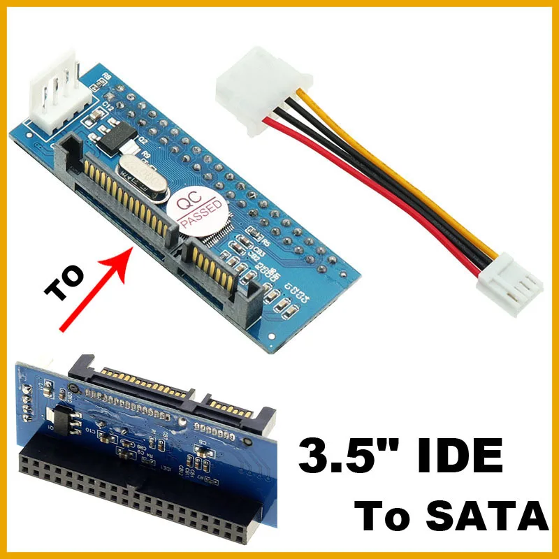 NEW 2026 IDE/SATA 40Pin Disk To SATA Female Converter Adapter PCBA For Desktop & 3.5" Hard Disk Drive With 7Pin-SATA Data Cable