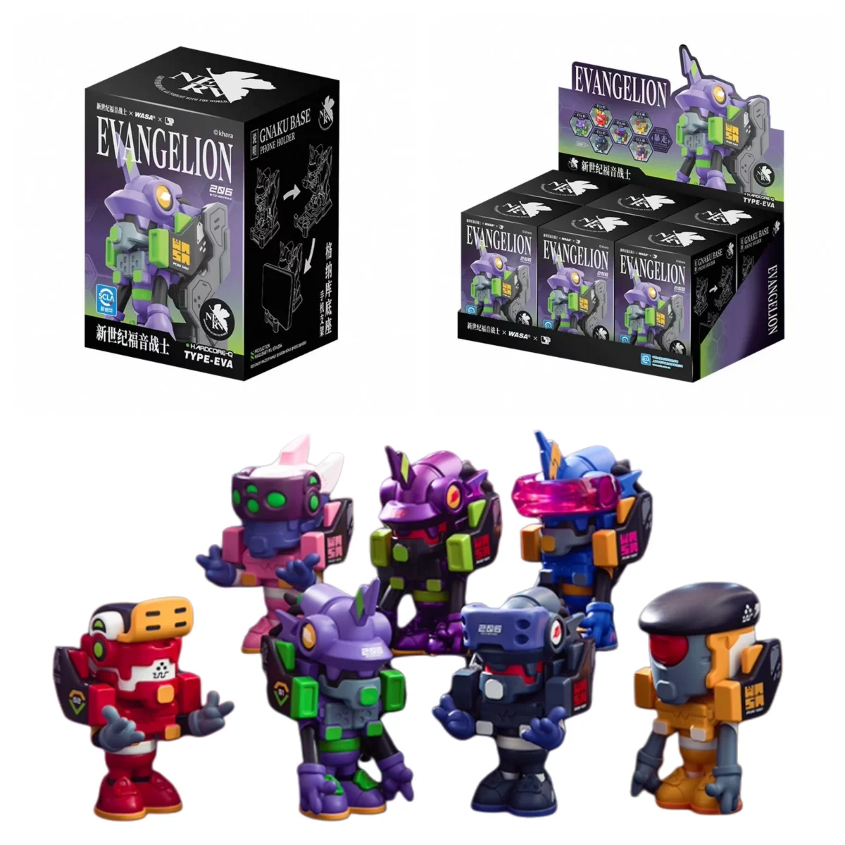 الأصلي EVA206 Q-Style صندوق أعمى نيون جينيسيس إيفانجيليون الرسوم المتحركة كاريكاتير اللعب الطرفية أنيمي عمل الشكل وضع جمع