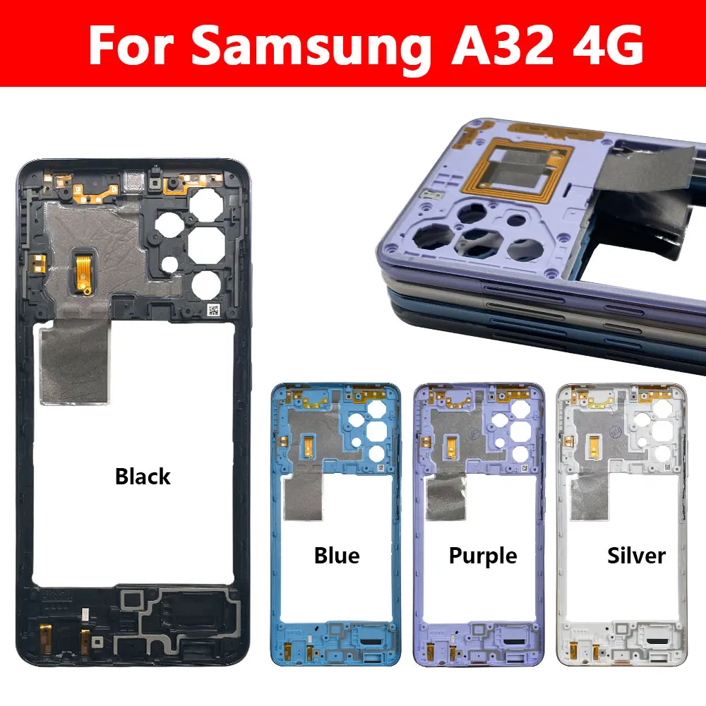 Middle Frame For Samsung A32 4G A325 5G A326 A42 A33 Housing Case Middle Frame Replacement Parts With Power Volume button