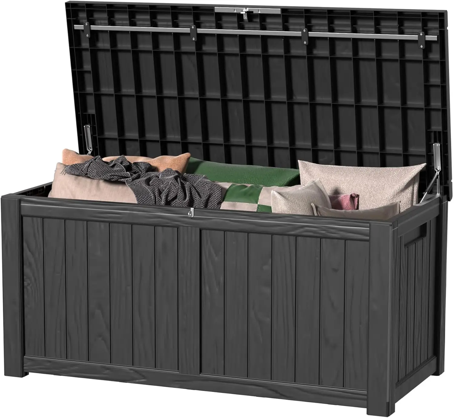 

Extra Large 180-Gal Outdoor Deck Box, Waterproof Storage for Patio Furniture, Garden Tools, Pool Toys & Cushions