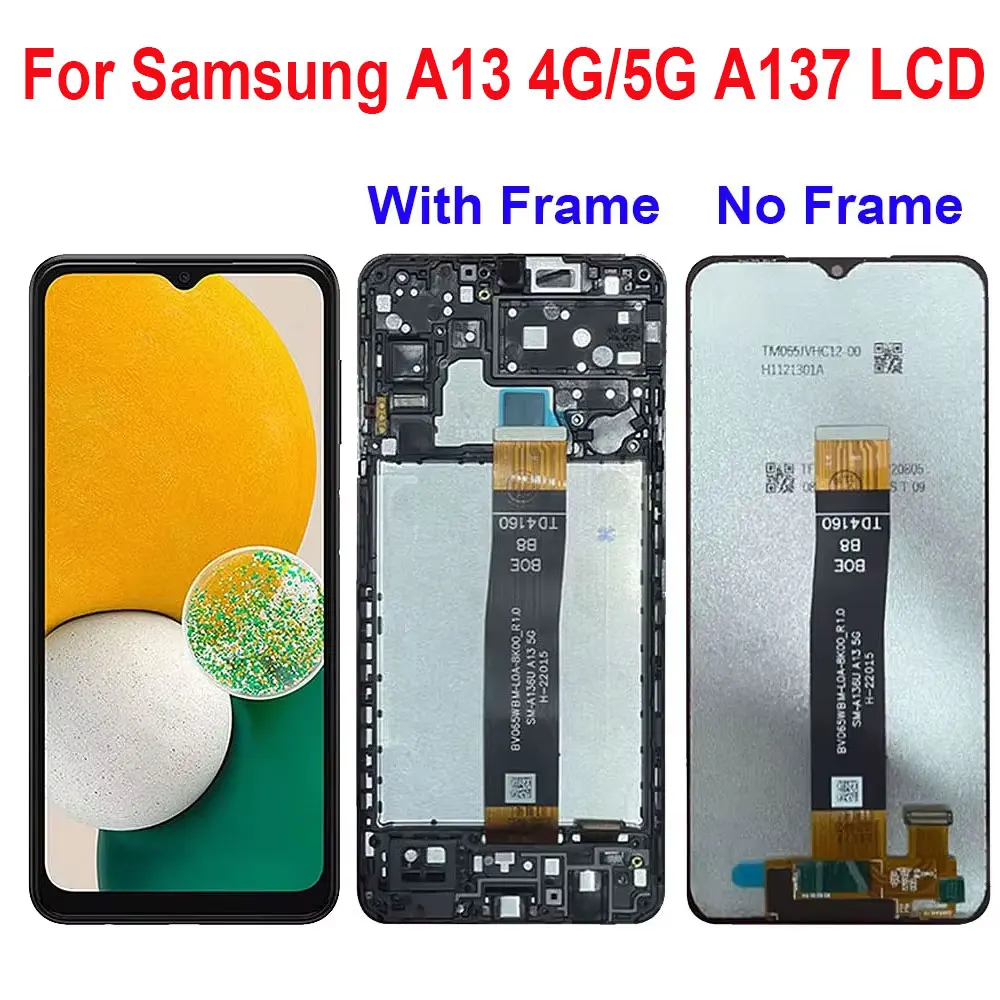 

Для Samsung Galaxy A13 4G A137 ЖК-дисплей, сенсорный экран, дигитайзер в сборе, замена 6,5 дюйма для Samsung A13 5G A136B ЖК-дисплей
