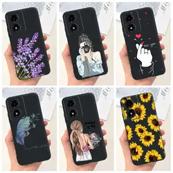 For Motorola Moto G04 Case Case Pretty Girls Sunflower Painted Cover Soft TPU Phone Case For Motorola G04s MotoG04 MotoG04s Bags