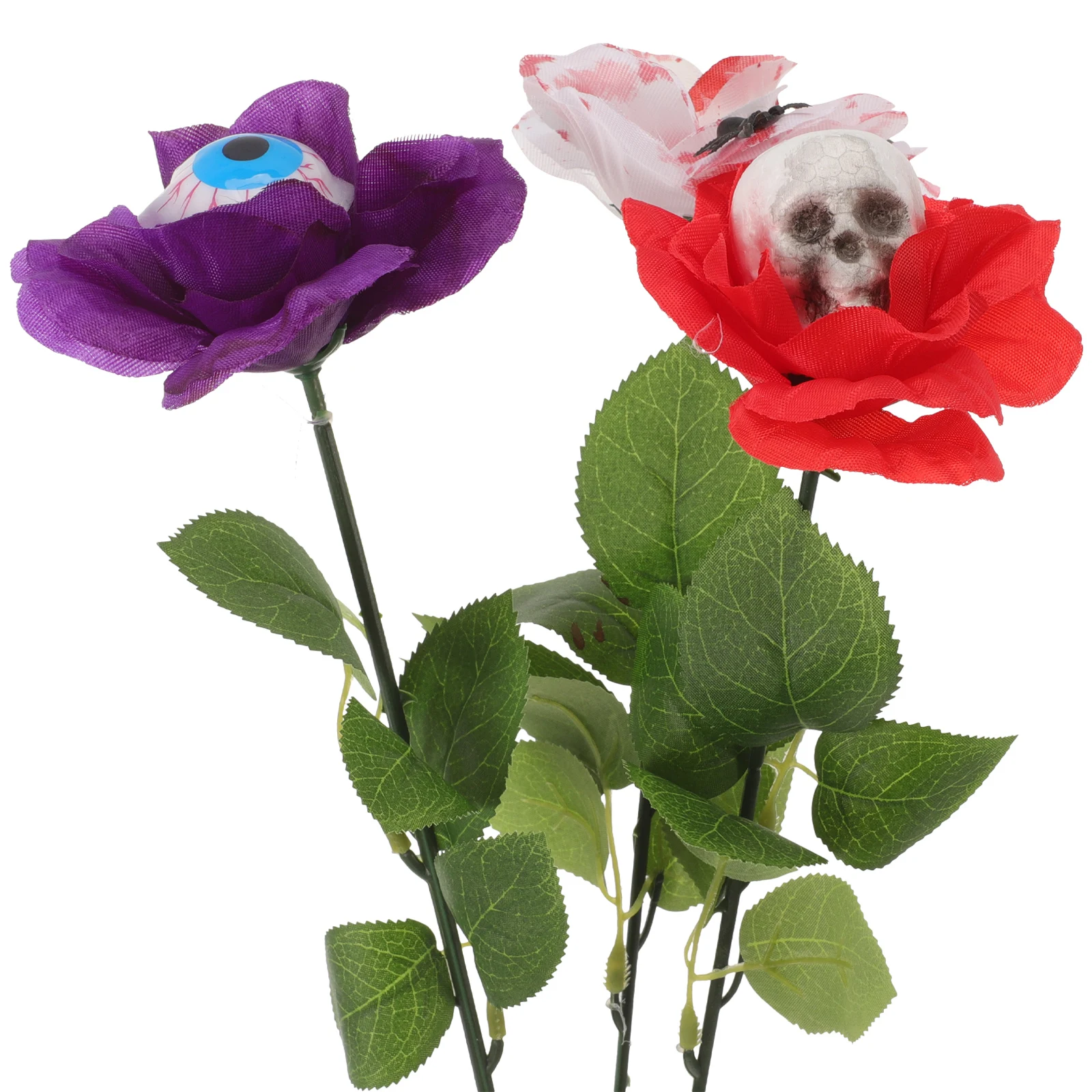 

3pcs Fake Halloween Decorations Spider Eyeball Red White Purple Party Halloween Party Flowers Props Bedroom Office Yard DIY