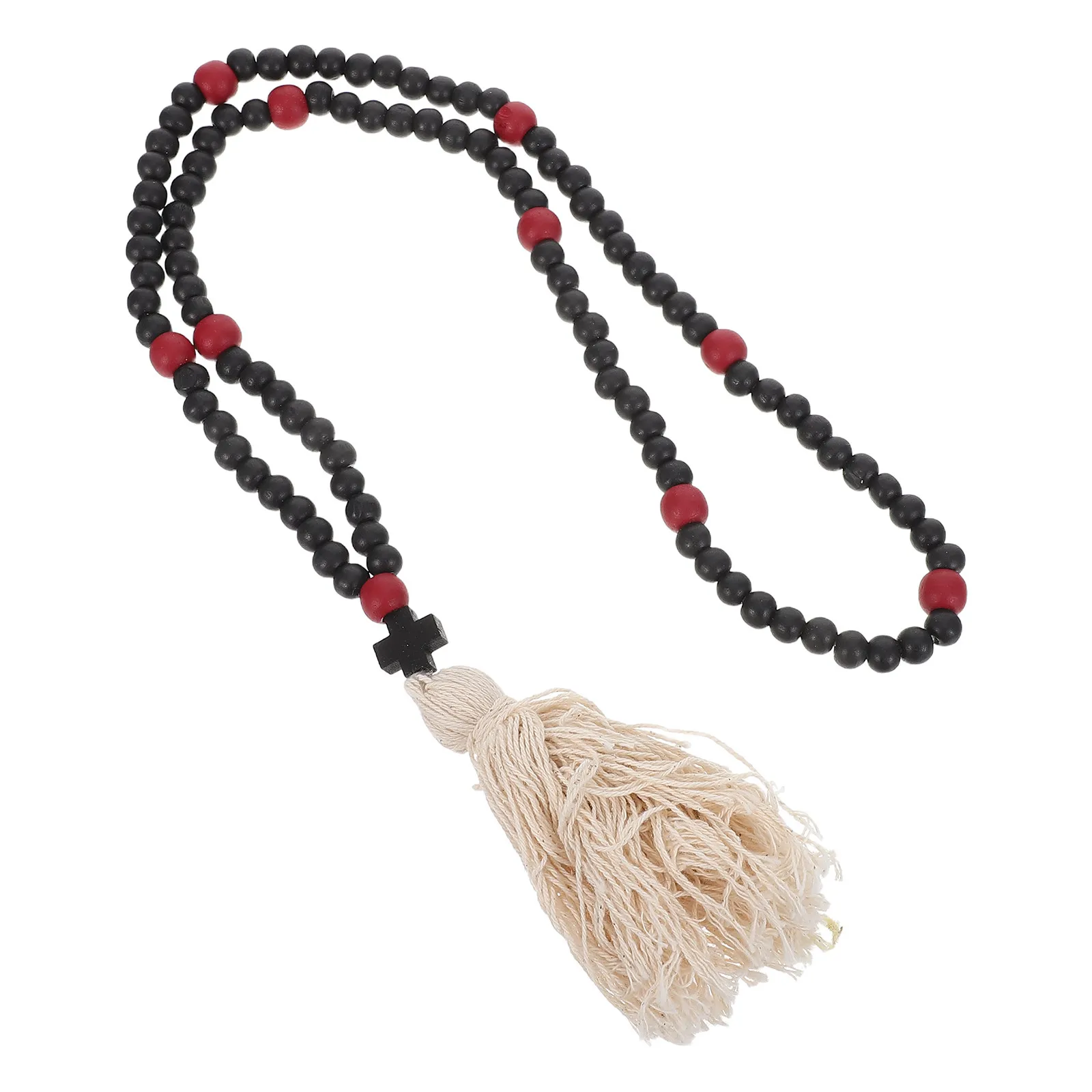 Orthodox Chotki Prayer Rope Christian 29In 110 Beads Wool Cross Pendant Blessing Protection Hanging Ornament Car Home