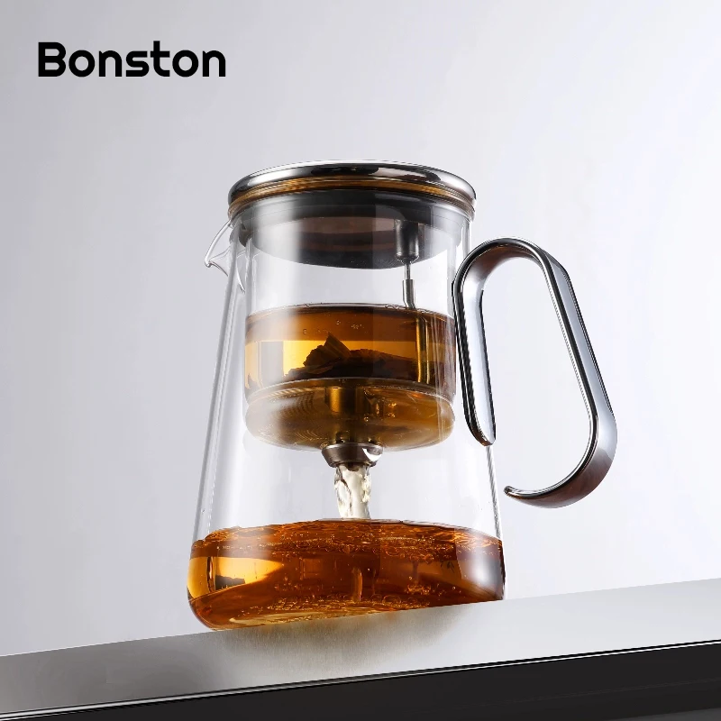 Bonston-Integrated Teapot with Glass Filter, Tea Maker,Magnetic switch tea maker, 700ml (23.67oz)