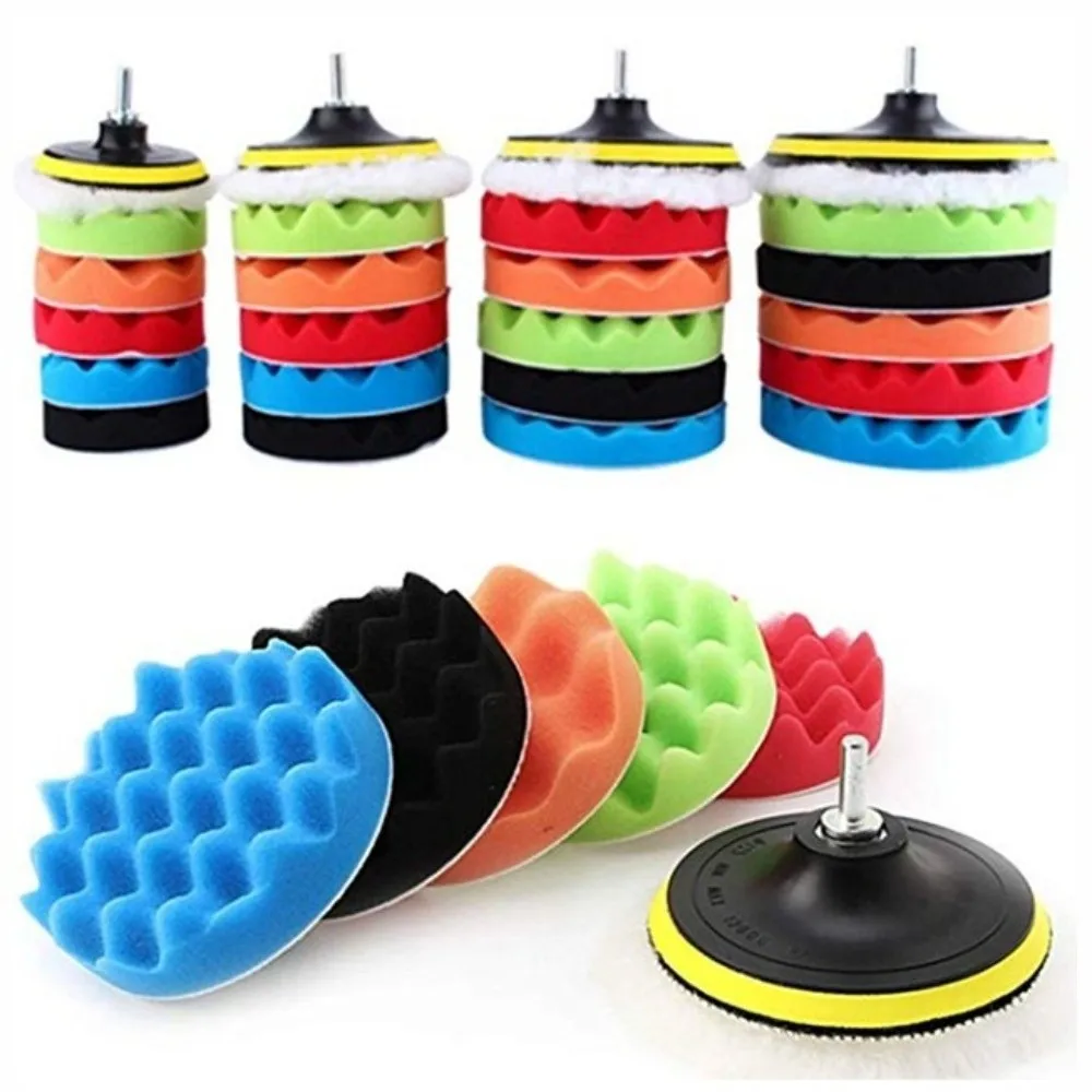 8pcs Soft Car Polishing Pad Practical Sponge Buffing Polishing Sponge Pads Kit Car Wash Cleaning Detailing Tool