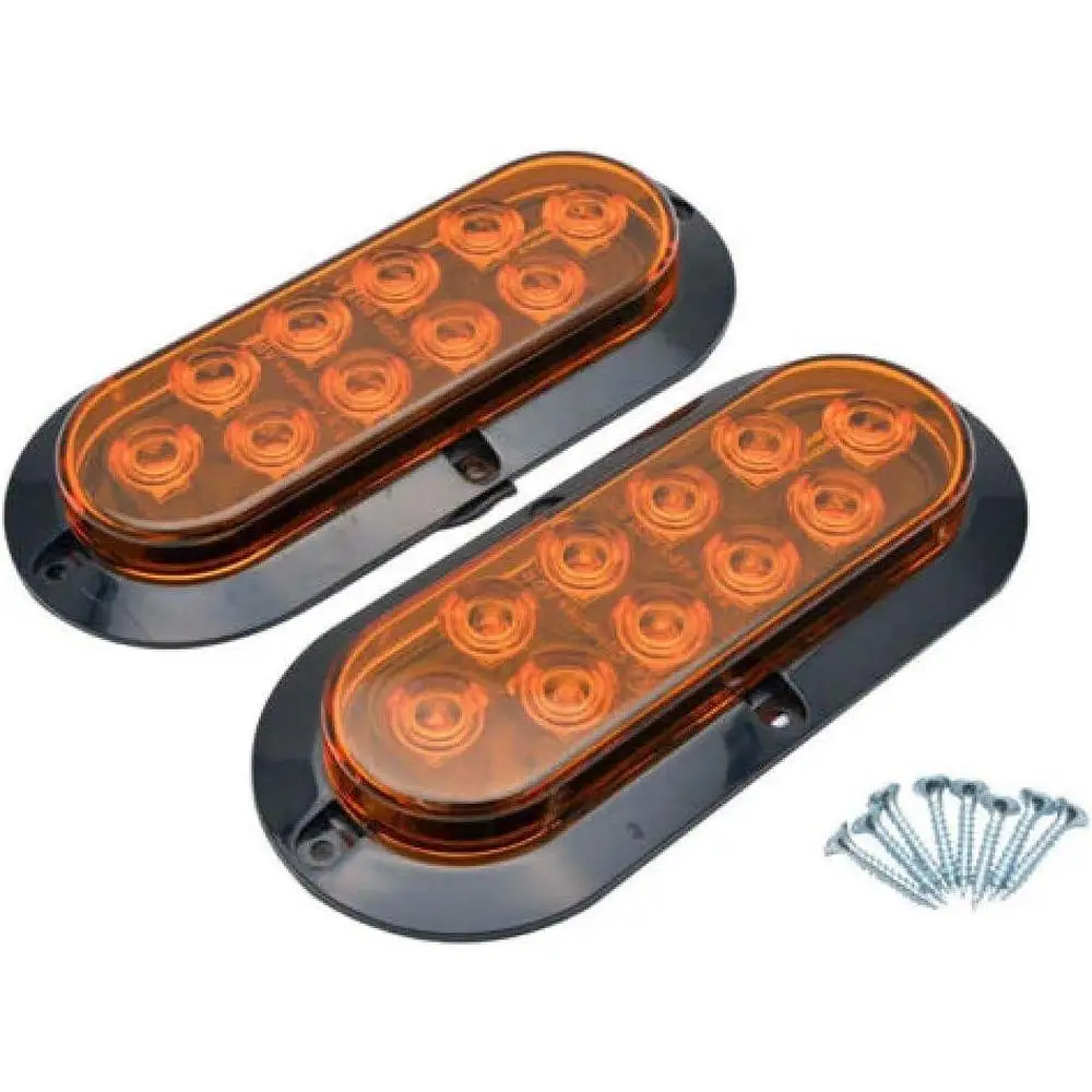 

2Pcs Car LED Side Marker Lights 10 LED Rear Light Turn Signal Lamp Universal For Trailers, Trucks, Vans, Buses