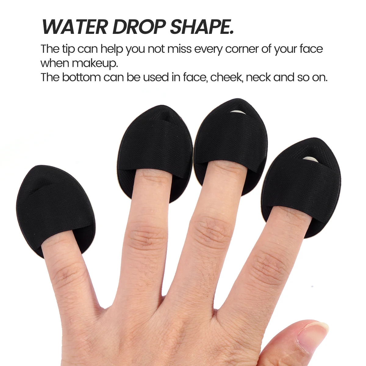 MAANGE 1PCS Foundation Makeup Brush with 9PCS Makeup Puff Contour Blush Makeup Brush Triangle Powder Puff Soft Finger Sponge