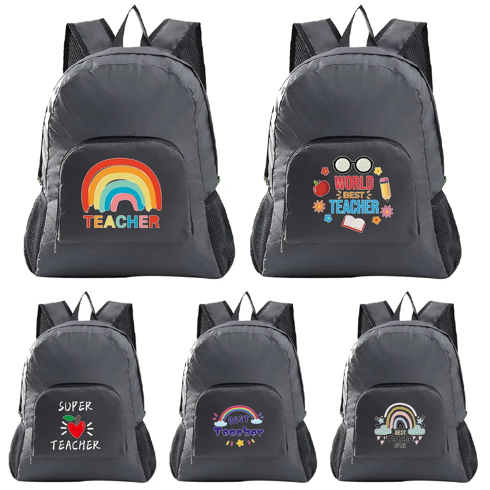 

Lightweight Folding Teacher Print Outdoor Sports Leisure Backpack Unisex Hiking Fitness Camping Climbing Travel Bag Teacher Gift