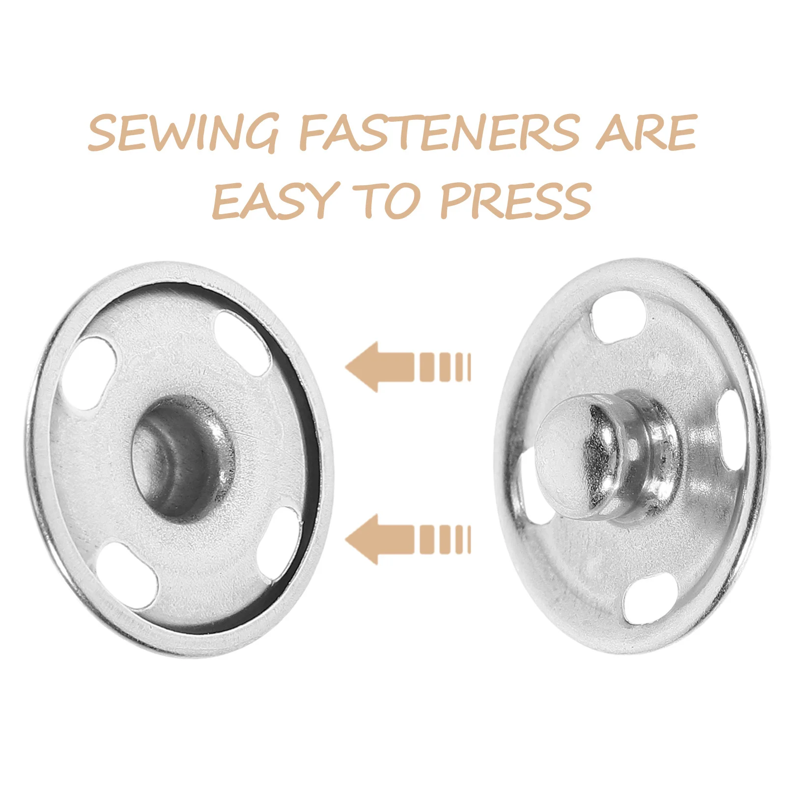 

50Sets Sew on Snaps Brass Metal Snap Buttons Press Studs Fasteners for Jackets Coats Knitwear DIY Craft 4 Hole Firm Sewing