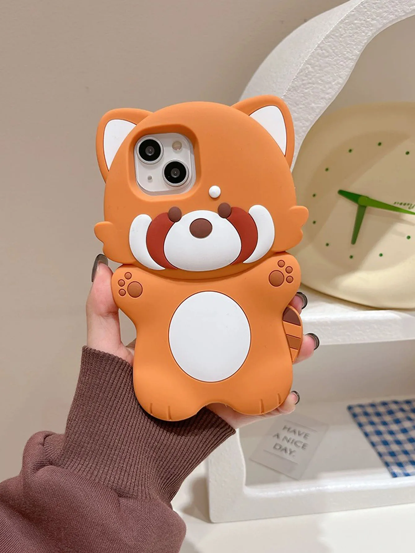 3D Raccoon Silicone Suitable For iPhone 15 Phone Case 14 Pro Max 12 11 13 Pro Full Package Anti Drop Phone Case