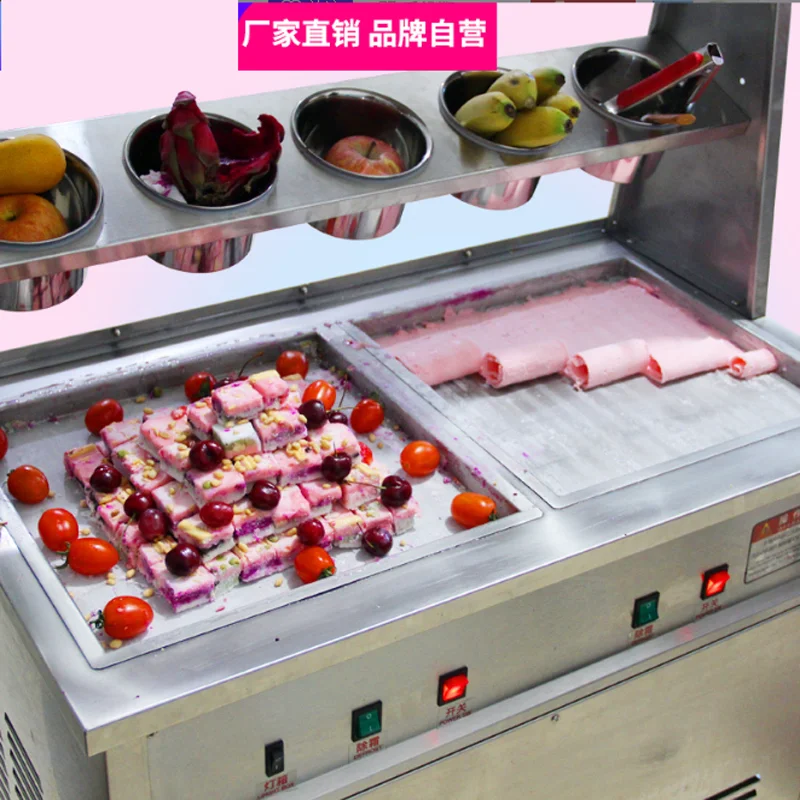 Hot Selling Single Pot Thai Fried Ice Cream Roll Machine Commercial Frozen Stir Fried Yogurt Machine