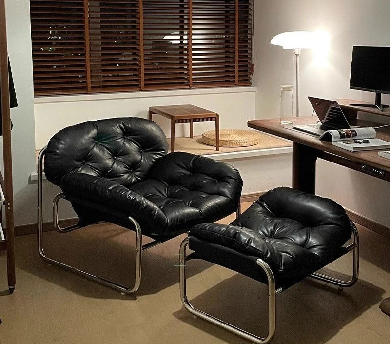 Single sofa chair, minimalist wabi-sabi wind, living room lazy leisure recliner, nap sofa, medieval style 3