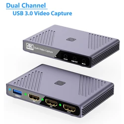 USB3.0 Viedeo Capture Professional Live Streaming Podcasting Dual HDMI Input for Nintendo Switch PS5 4 Xbox Camera Board capture