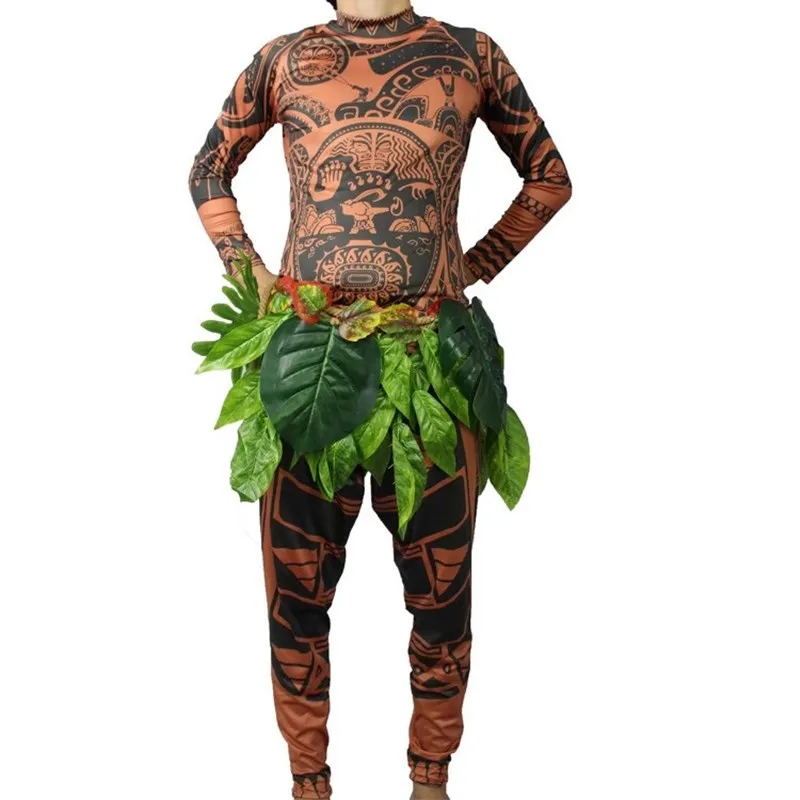 Maui Rolle Cosplay Halloween Eltern-Kind-Kostüm Kinder Erwachsene Set Performance Outfit Ocean Wonder Polyesterfaser 00 %