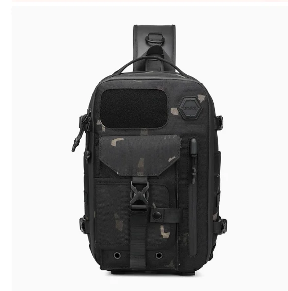 

OZUKO Men’s Tactical Crossbody Bag Multifunctional Outdoor Sports Bag Crossbody Sling Backpack Sling Bag Travel Hiking Chest Bag