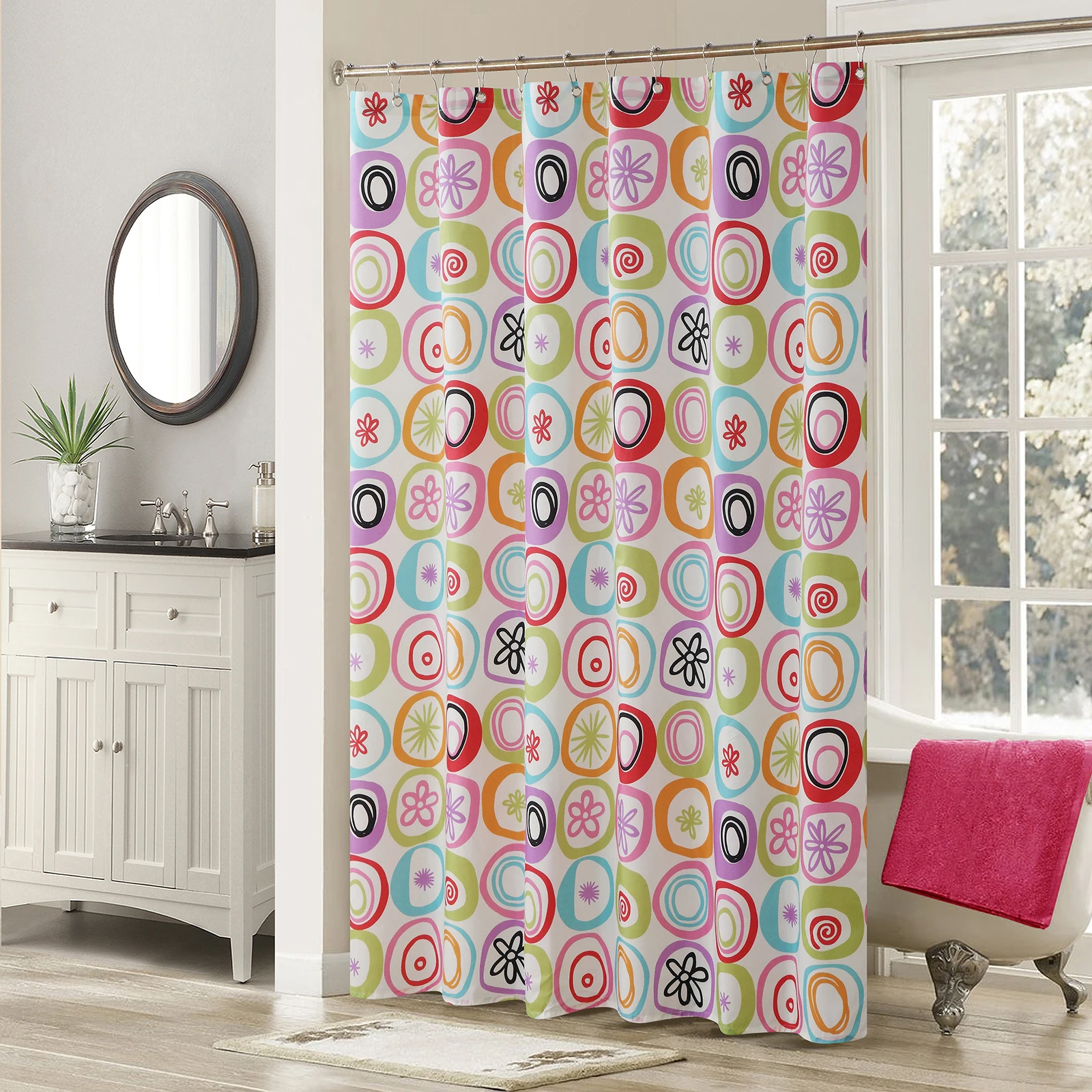 All that Jazz Kids Cute Fruits Polyester Waterproof Printed Fabric Colorful Decoratived Lovely Shower Curtain