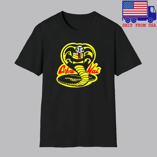 Camiseta negra para hombre Karate Kid Cobra Kai, talla S-5XL