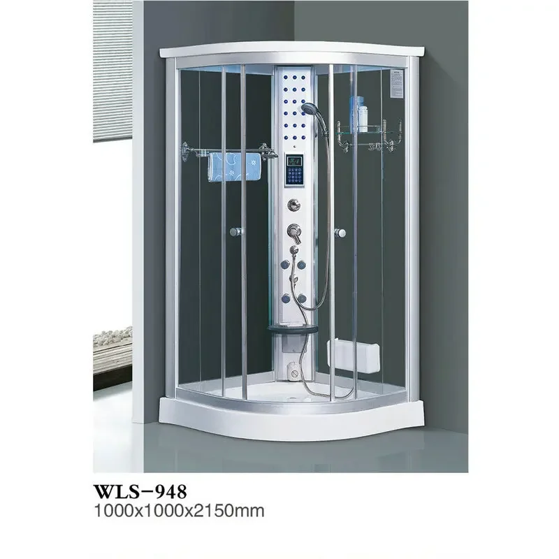 Small family simple integral steam room single double bath integrated shower room arc fan glass