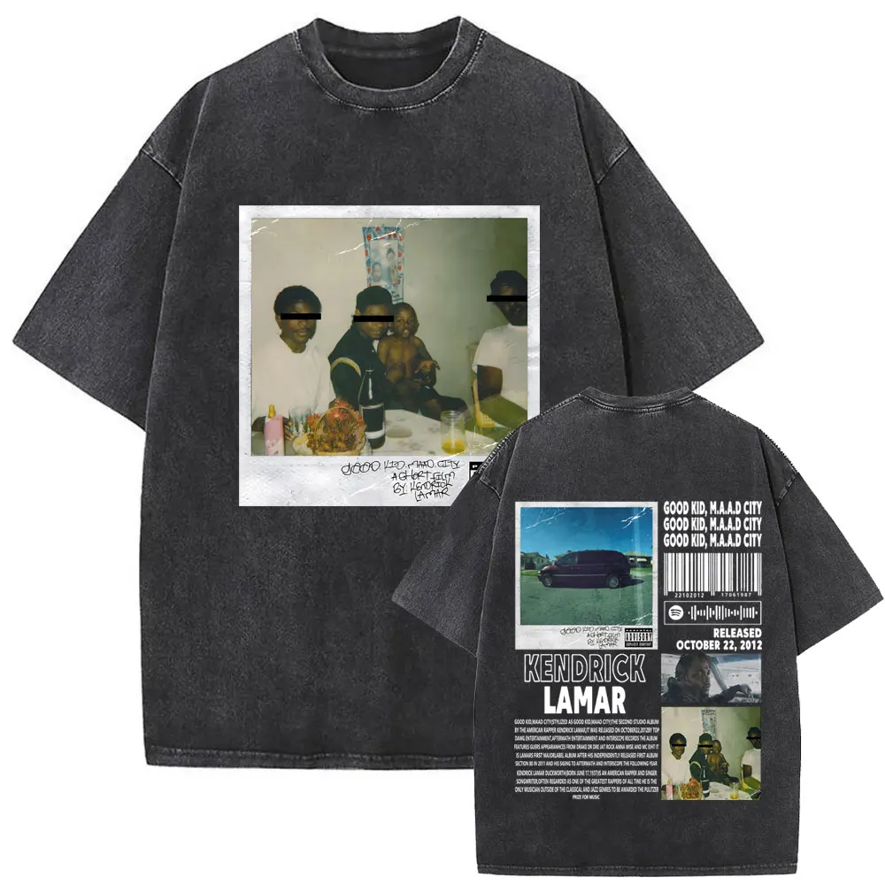 

Washed Vintage Rapper Kendrick Lamar Good Kid Money Trees T-shirt Male Fashion Trend T Shirts Men Hip Hop Retro Oversized Tshirt