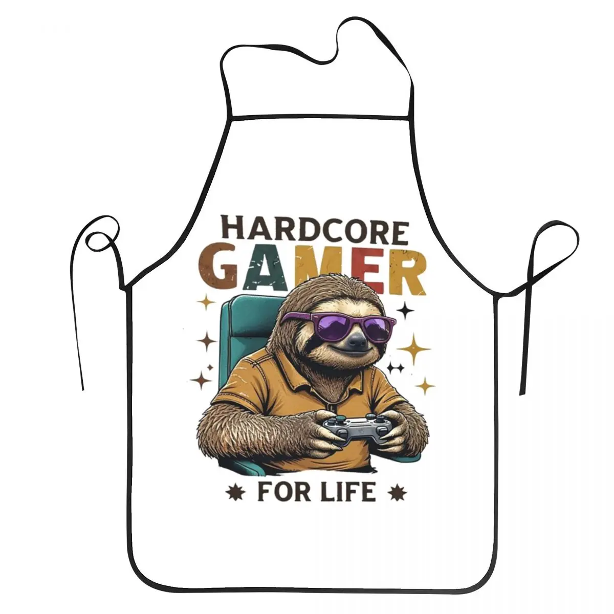 Delantales Hardcore Gamer For Life para Chef, cocina, Tablier, babero sin mangas, delantal de limpieza de cocina para mujeres y hombres, pintura