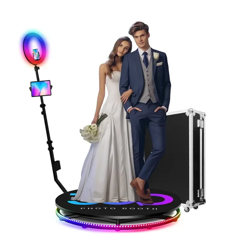 Fast Shipping 360 Degree Spin Photo Booth Slow Motion Video Photobooth with Flight Case for Birthday Events Rental Business