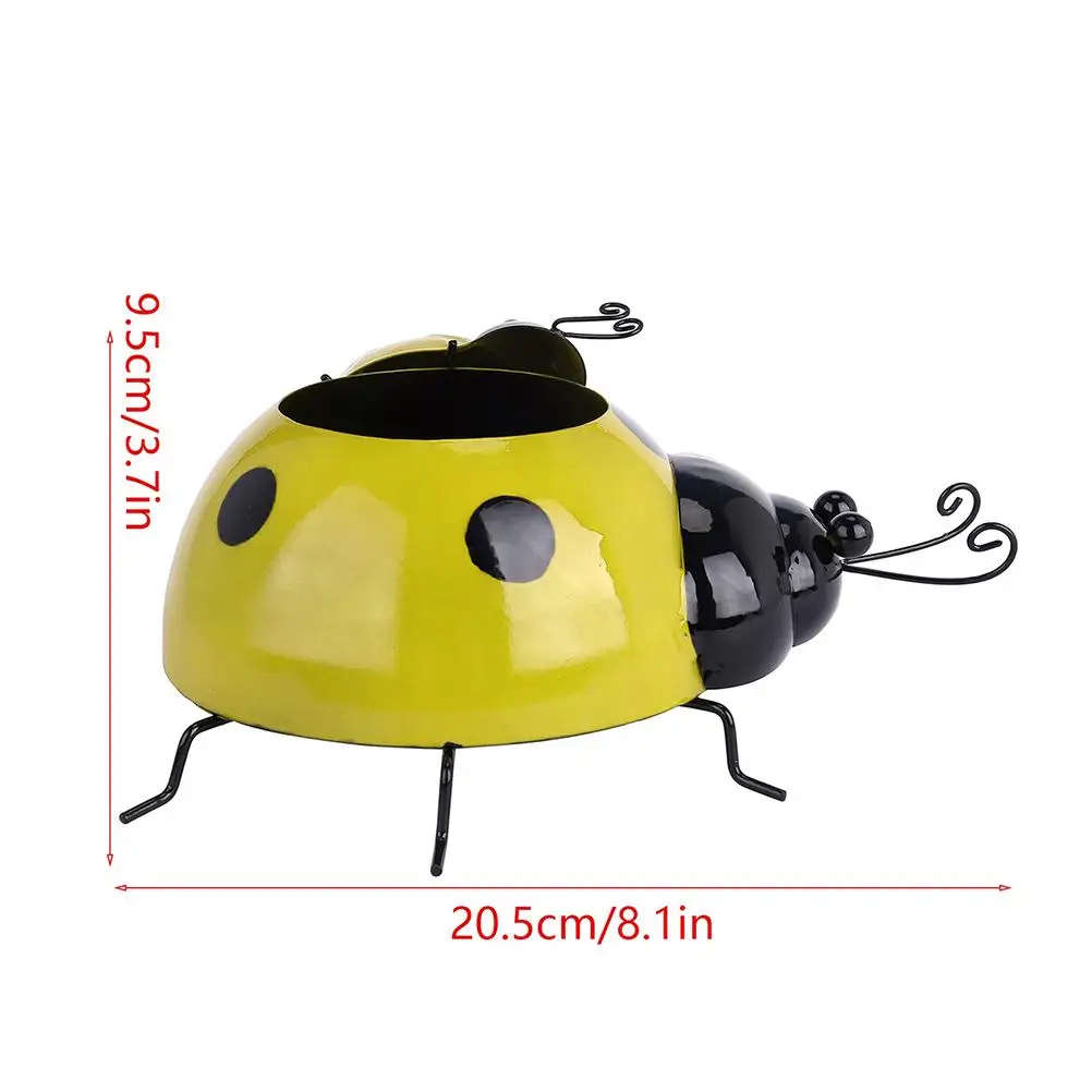 Metal Ladybug Flower Planter Insect Design Flower Pot For Home Garden Indoor Or Outdoor Decoration