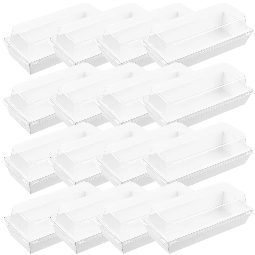 

50 Pcs High Capacity White Sandwich Packaging Box for Roll Cake Desserts Cookies Pies Convenient Storage Simple Use for Gift