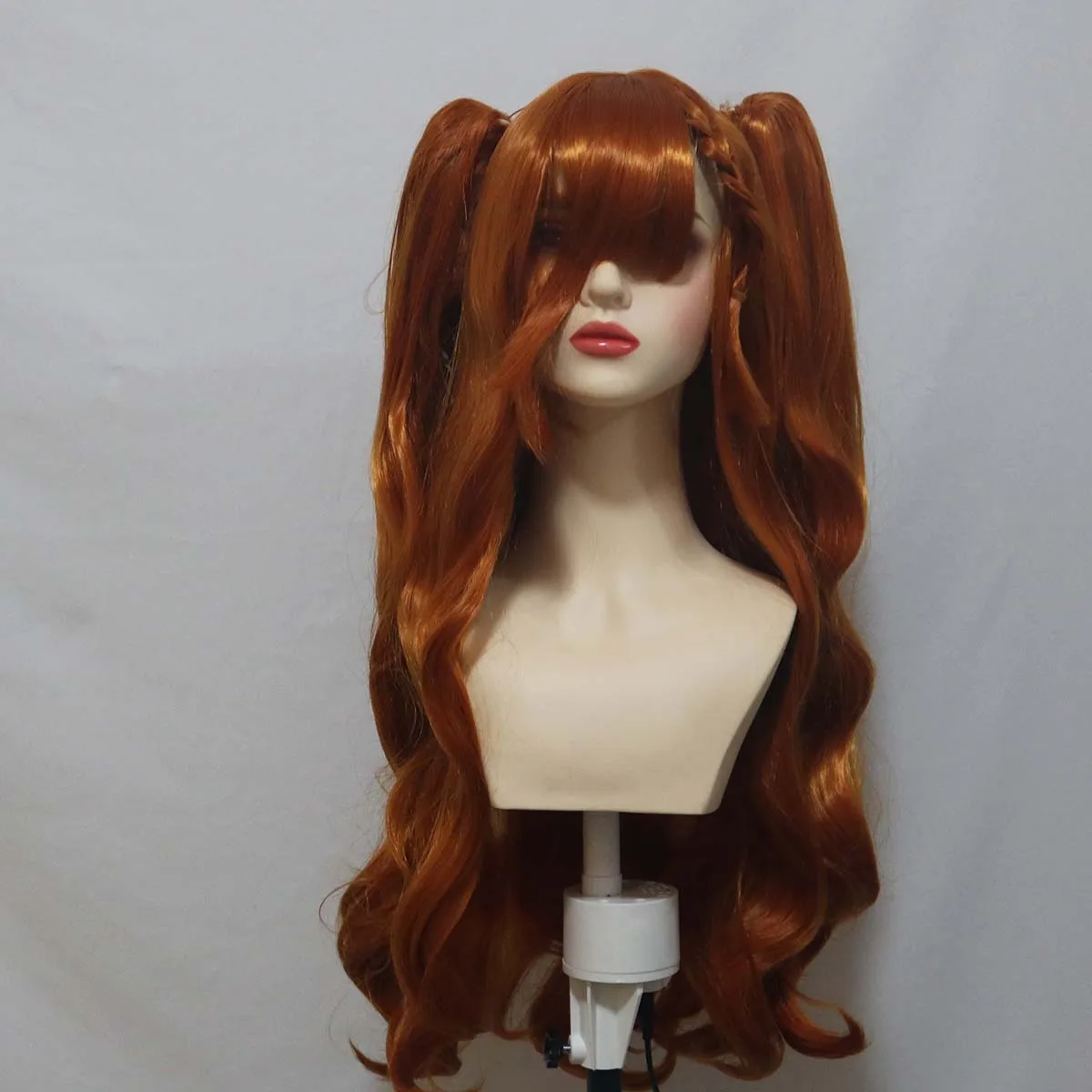 Jogo de festa de carnaval reverso: peruca de cabelo longo de tigre duplo laranja Sonetto 1999