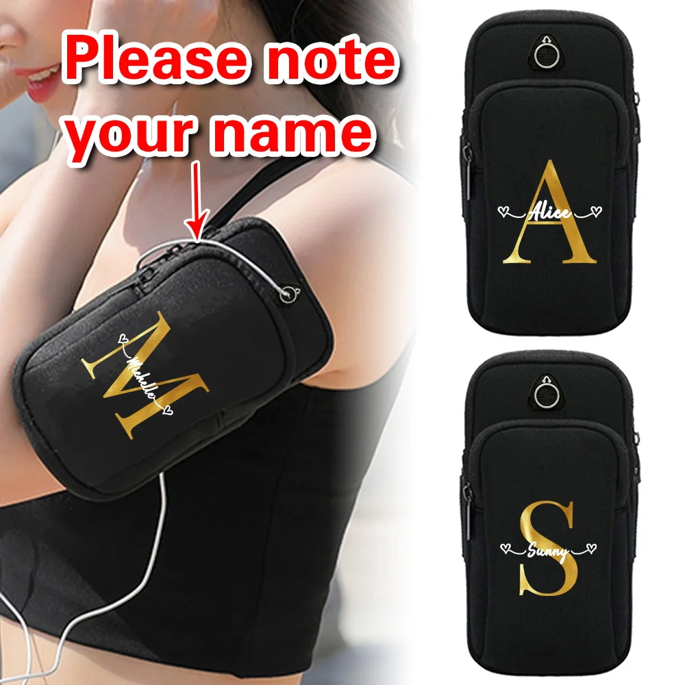 

Customized Name: Arm Strap Sports Phone Bag Running Arm Phone Bag Sports Phone Bag Personalized 26 Word Printing