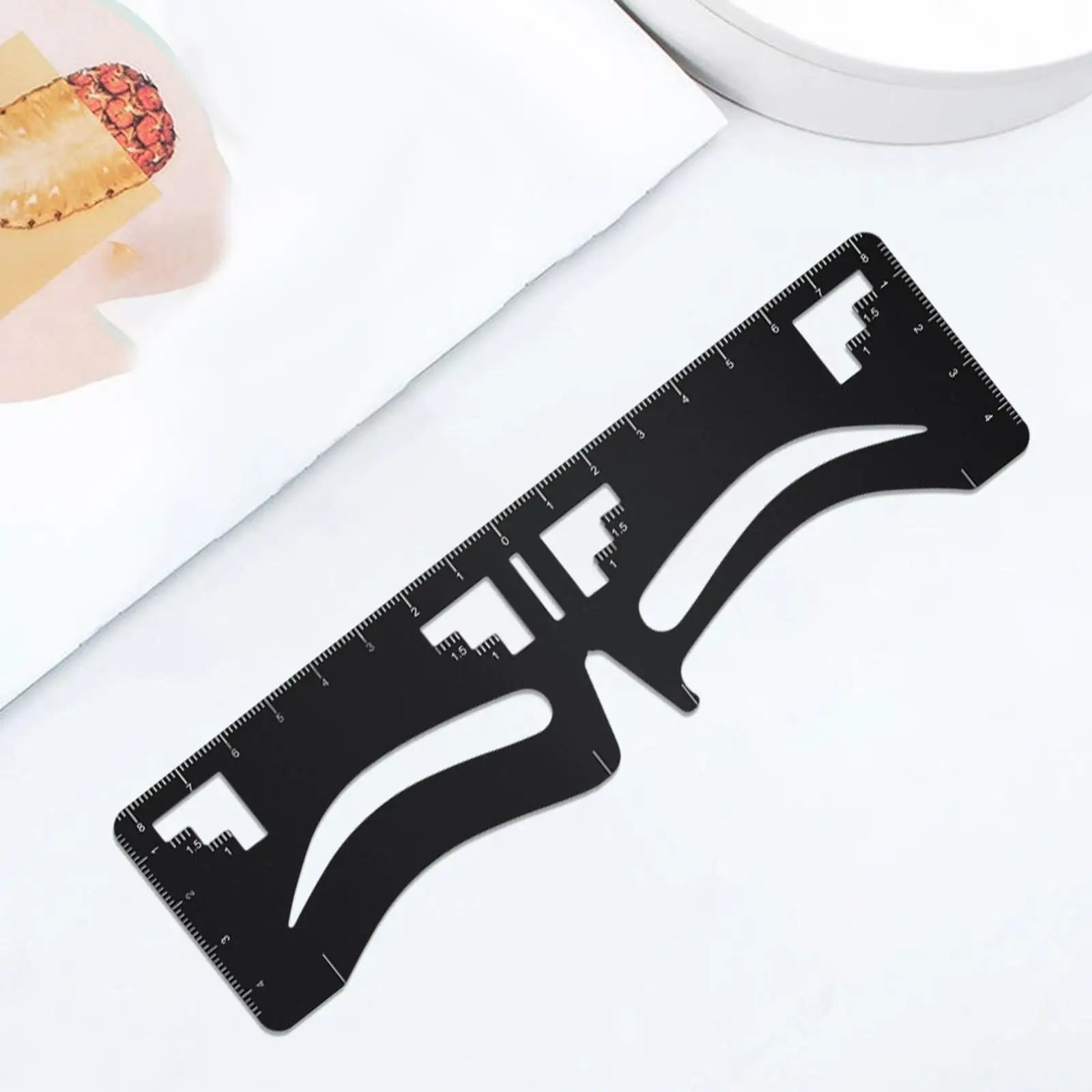 스테인리스 스틸 눈썹 쉐이퍼 자, 정밀한 대칭 눈썹 디자인 및 메이크업을 위한 조절 가능한 템플릿 도구