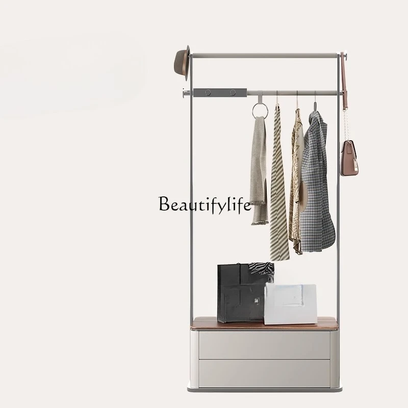 

Modern Light Luxury Solid Wood Floor-standing Coat Rack Bedroom High-end Italian-style Storage Organizer Clothes Rack