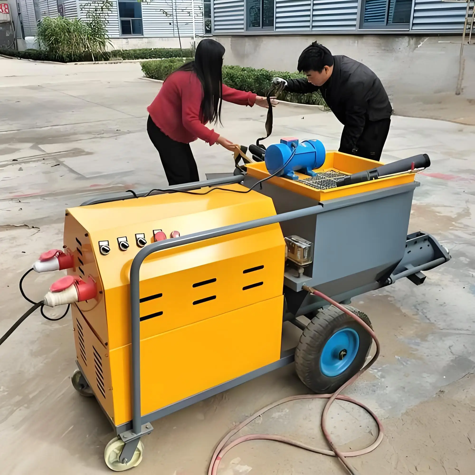 Multifunctional Cement Mortar Spraying Machine Electric Diesel Mini Stucco Pump Cement Sand Mortar Spraying Machine