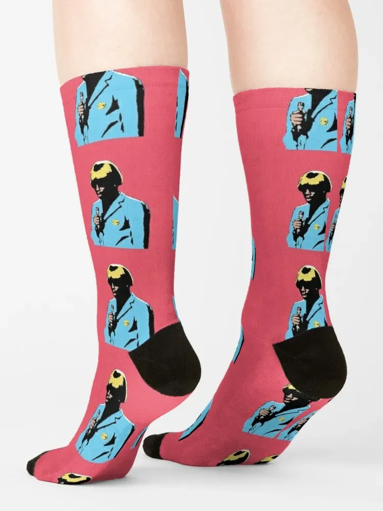 Calcetines transparentes de retrato de arte Pop para hombre y mujer, calcetines deportivos y de ocio, Igor