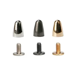 100sets 6.5*9.5mm Cone Spots Bullet Punk Spike Metal Studs Leathercraft Rivets Spikes for Collar Shoes