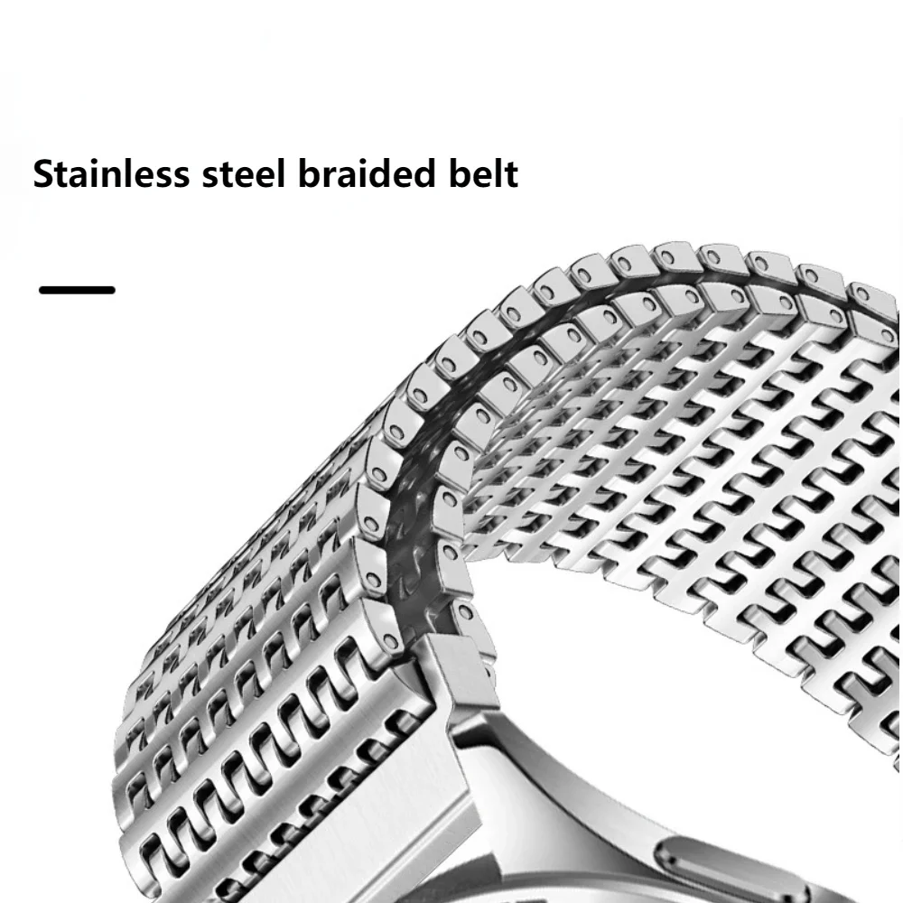 Pulseira magnética de 22mm 20mm para huawei watch gt5 pro 46mm/gt5 4 3 pro cinto trançado de aço inoxidável para samsung galaxy watch 7 6 5 4