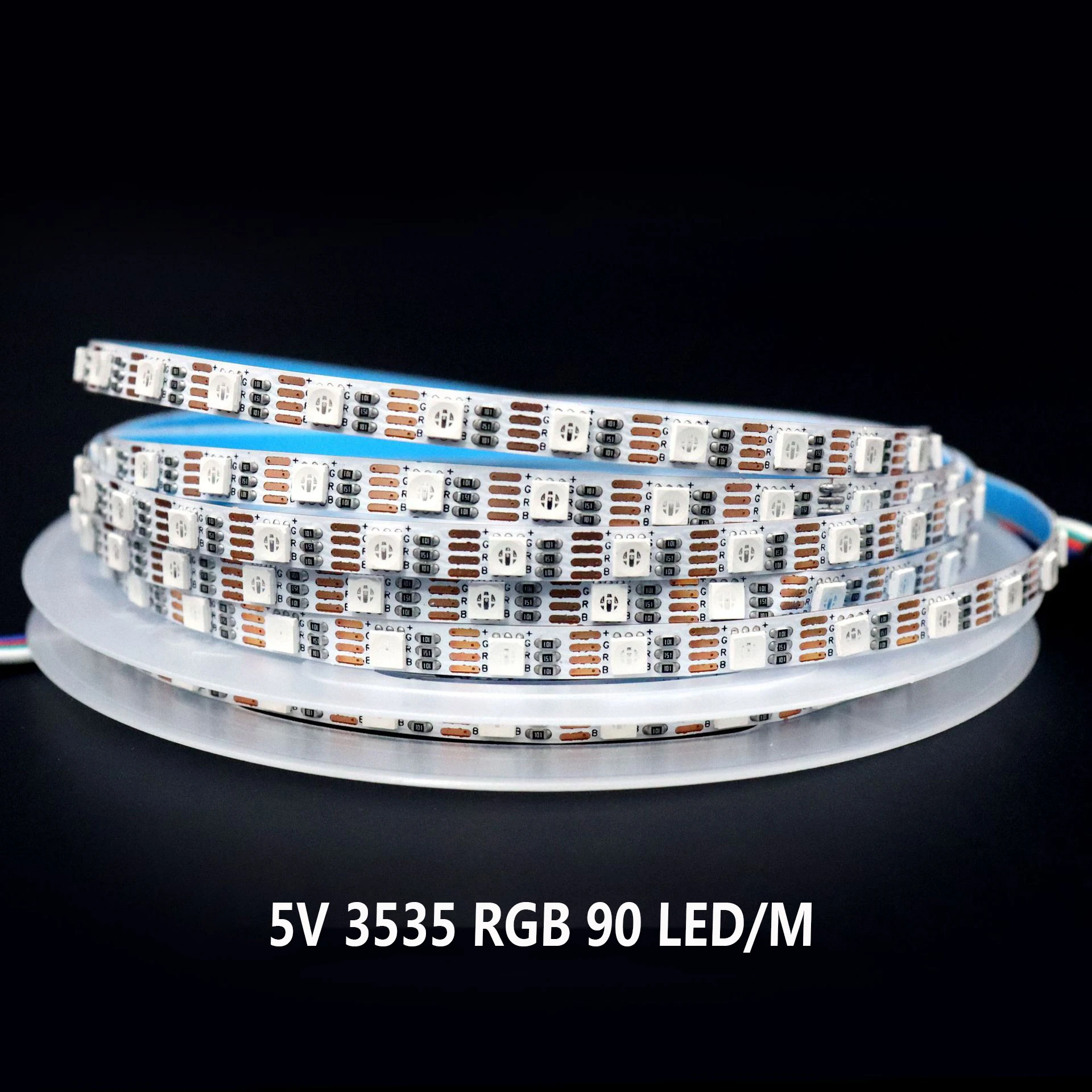 

5V 3535 RGB LED Strip 5mm Width PCB 5M 90LED/M Slim LED Diode Tape Light For PC Computer TV Backlight Holiday Decoration