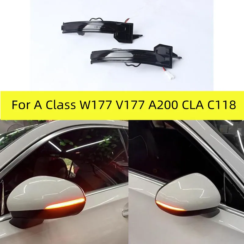 

For Mercedes Benz A Class W177 V177 A200 CLA C118 2020 2021 LED Dynamic Turn Signal Light Side Mirror Sequential Blinker Lamps