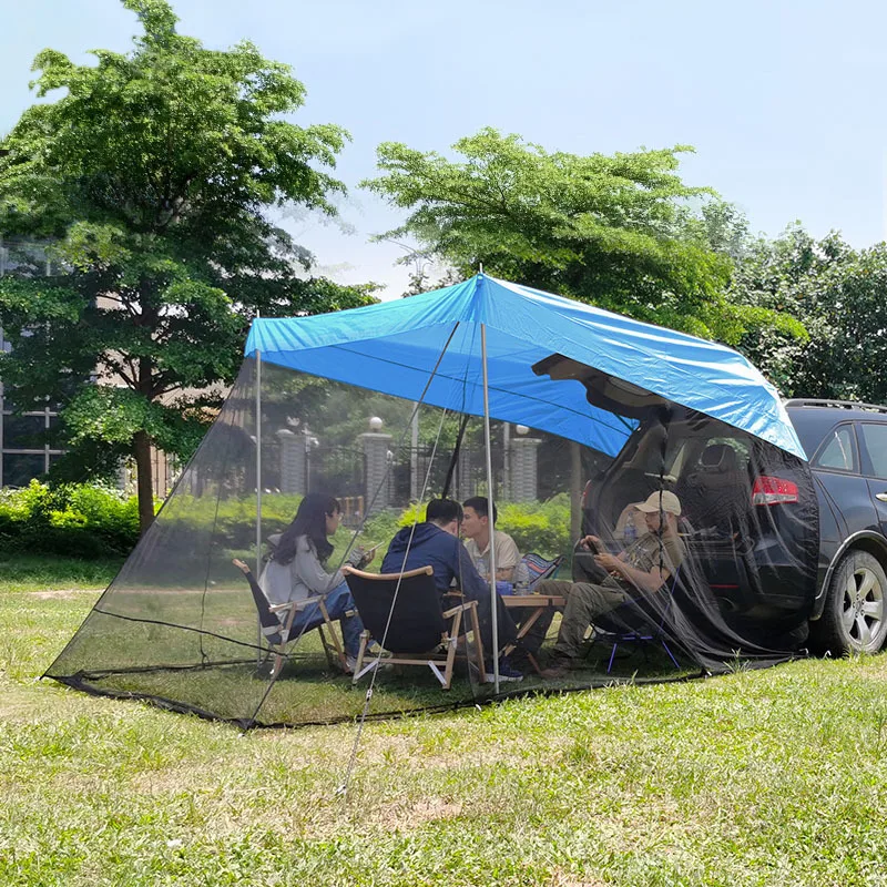 High Quality 4-5 Person Ultralarge Mosquito-proof Outdoor Camping Sunshade Car Trunk Rear Side Tent Canopy