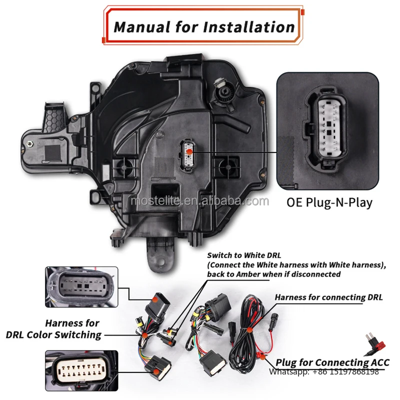 New Design Headlights LED Welcome Light Headlights Daytime Running Lights for Ford Bronco Accessories