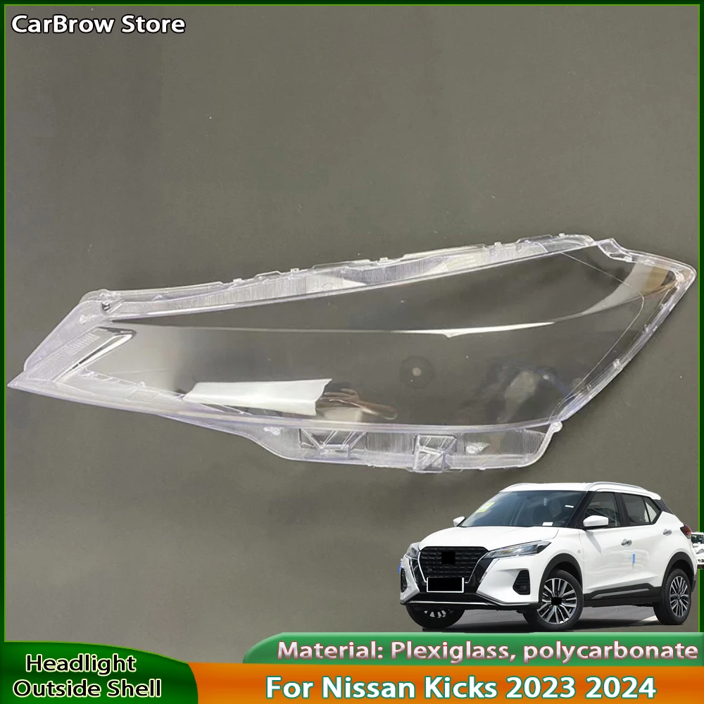 

For Nissan Kicks 2023 2024 Front Headlamp Cover Transparent Mask Lamp Shade Headlight Shell Lens Replace The Original Lampshade