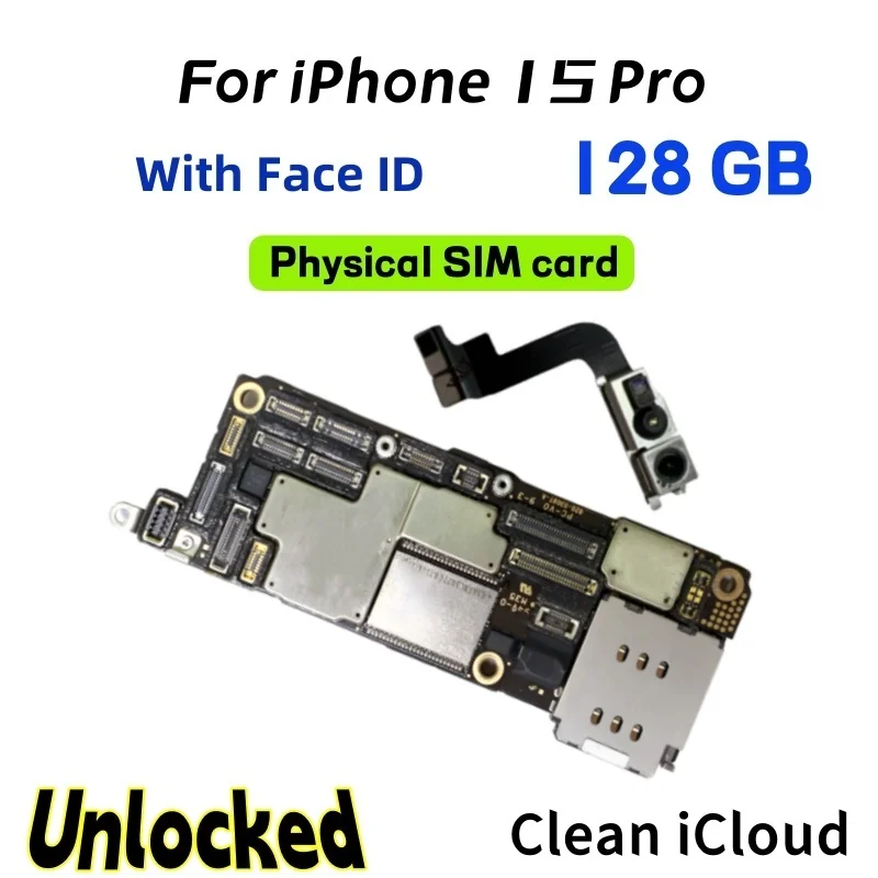 iPhone 15 Pro用ロジックボード、完全動作確認済み、128GB/256GB、Face