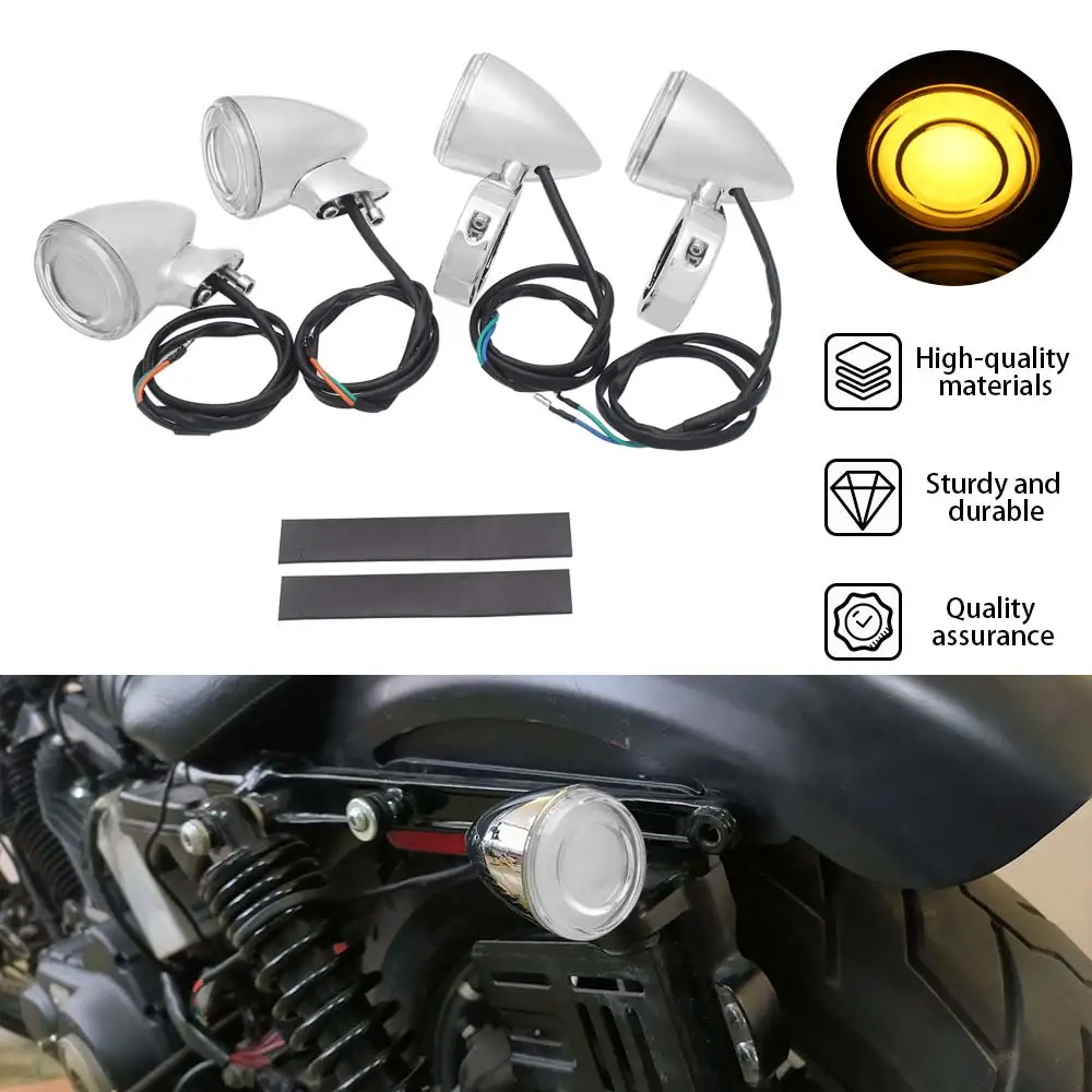 2Pair Motorcycle Parts LED Turn Signal Lamp Lights For Harley Sportster XL 883 1200 Dyna Softail 48 Roadster Iron FXR 1982-2021