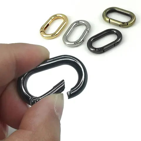 Bilashmart Oval Spring O Ring Openable Trigger Clasps Clip Leather Craft Bag Connect Buckle Keyring Pendant Keychain Snap Hook Carabiner