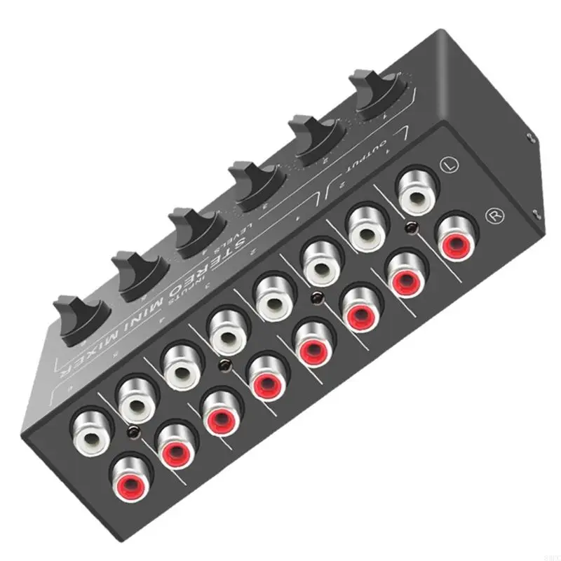 83CC MX620 Stereo Mixer 6 Channel Passive Auditory Interfaces 6In 2 Out With Easy Sound Control For Music Enthusiasts